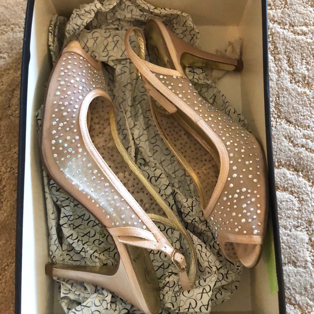 Adrianna Papell sequined heals